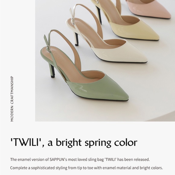 SAPPUN Twili Enamel Slingback Heel (WHITE) - Picture 12 of 15